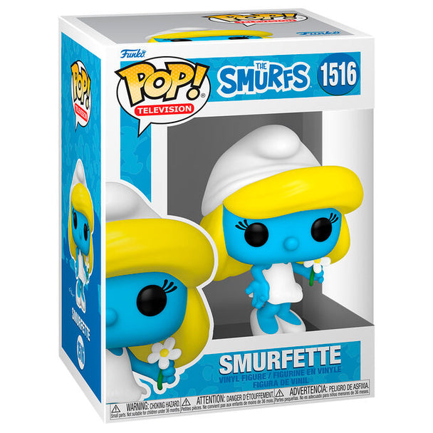 Boîte cadeau officielle FUNKO contenant la figurine POP Smurfette Les Schtroumpfs