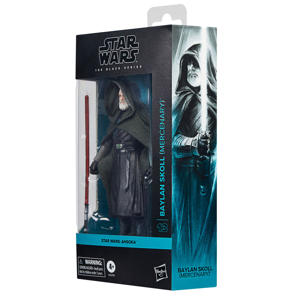 Figurine Ahsoka Baylan Skoll Mercenaire 15cm posée sur un socle d'exposition
