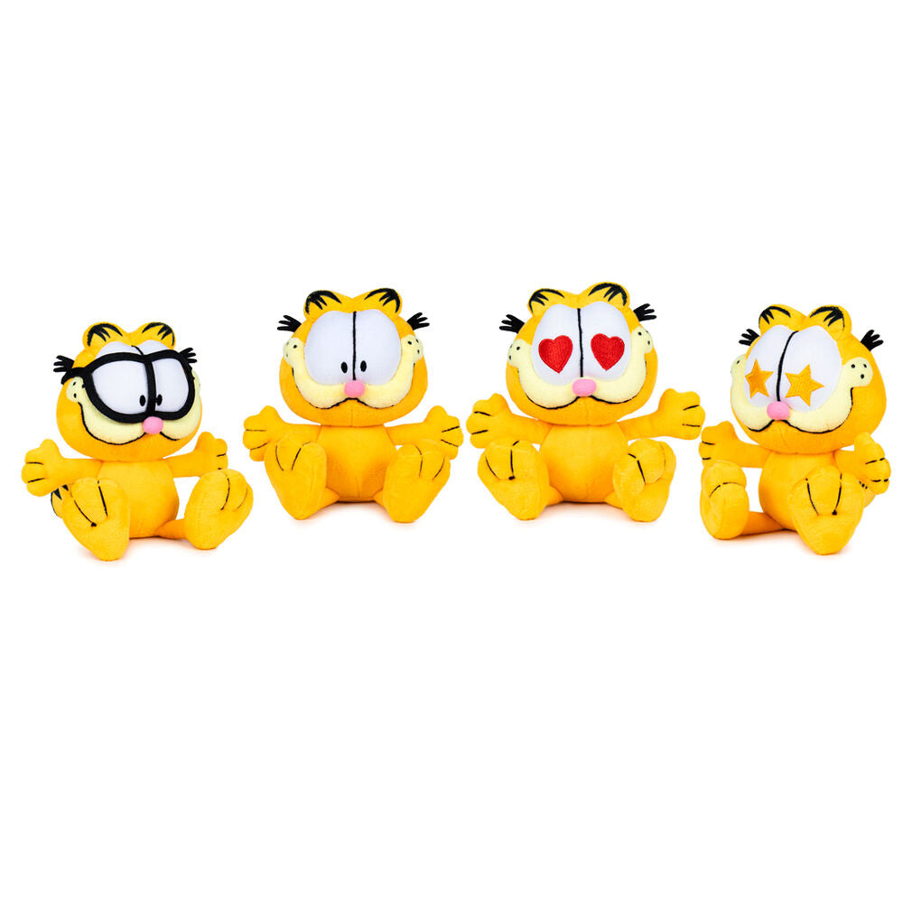 Détail de la peluche Garfield emoji PLAY BY PLAY montrant les différentes expressions amusantes