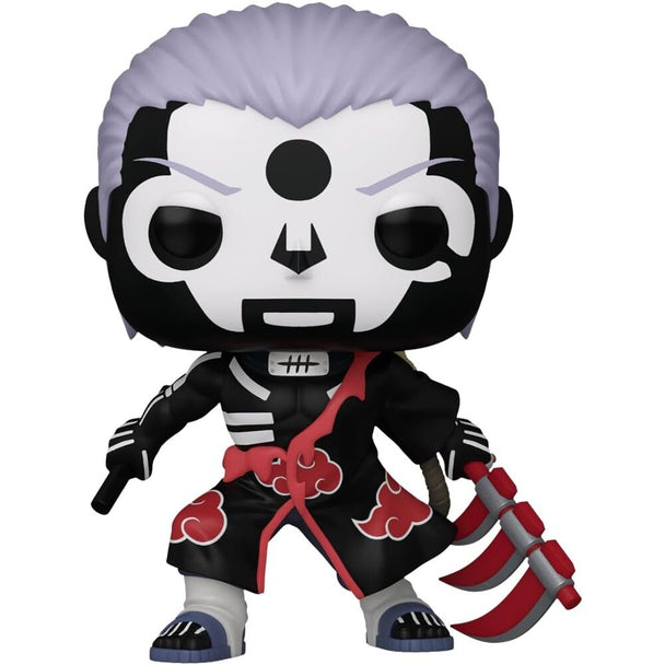 Zoom sur la figurine Funko POP Hidan avec détails précis des vêtements et accessoires