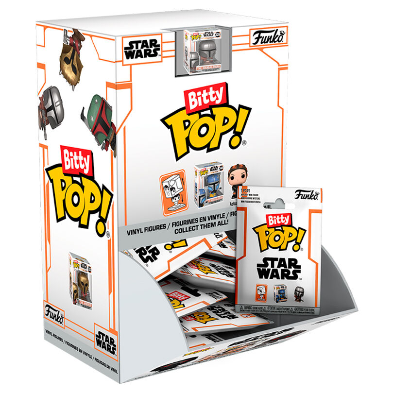 Figurine Funko POP Bitty Mandalorian de Star Wars vue de face avec détails précis et couleurs vives