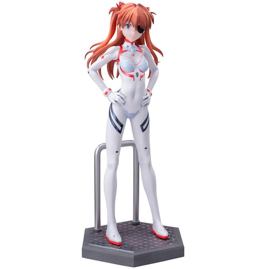 Figurine Asuka Shikinami Langley posée sur son socle officiel SEGA GOODS, 22 cm