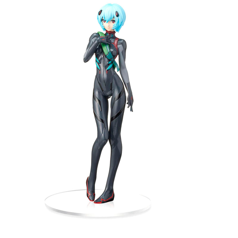 Zoom sur le visage expressif de la figurine Rei Ayanami de 22 cm issue d'Evangelion 3.0+1.0