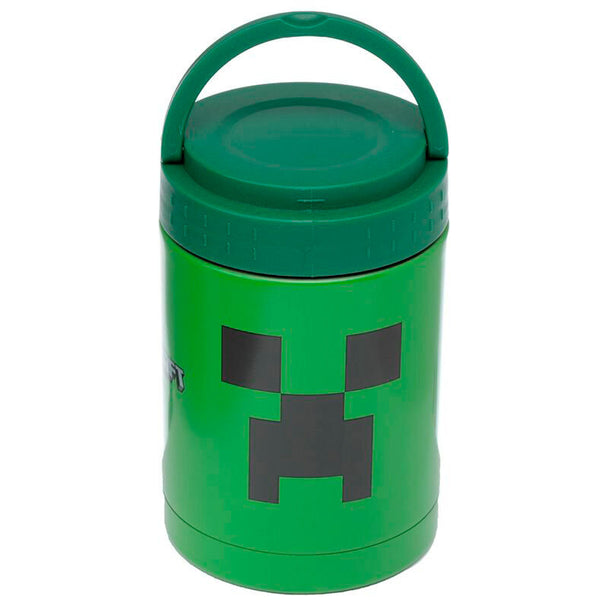 Lunch box Minecraft Creeper 500ml vue de face avec design vert et noir distinctif