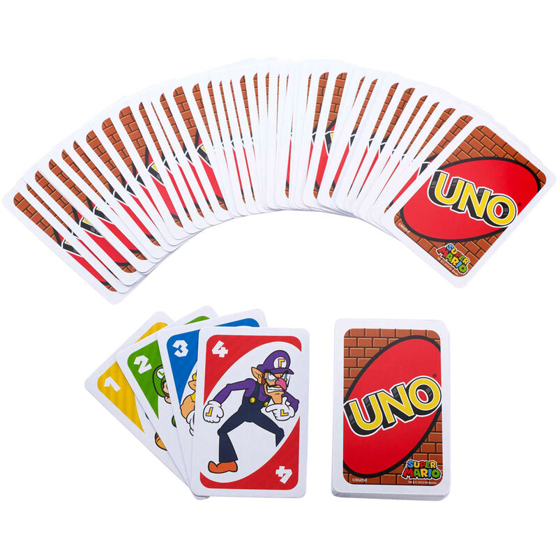 Carte Mario Superstar exclusive incluse dans le jeu UNO Super Mario Bros pour des parties uniques.