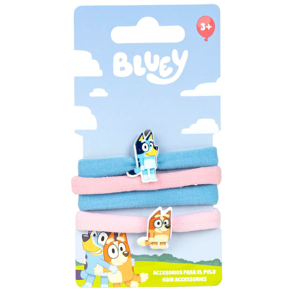 Zoom sur un chouchou Bluey CERDÁ montrant la texture douce et l'élasticité idéale pour les cheveux d'enfants