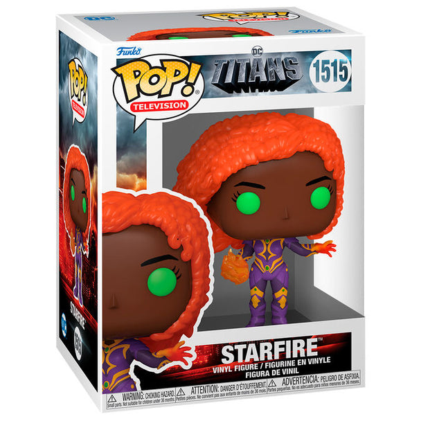 Figurine Funko POP Starfire Titans de 9 cm en vinyle dans sa boîte cadeau, vue de face