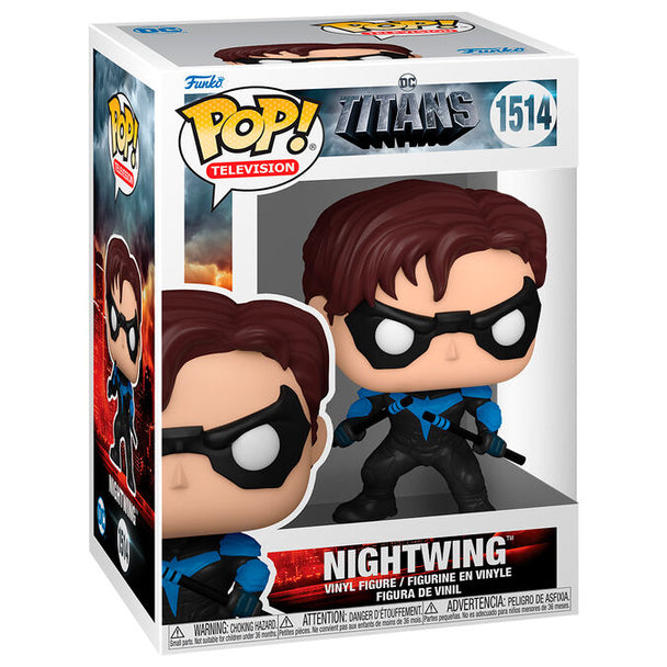 Figurine Funko POP Nightwing Titans 9 cm en vinyle avec détails précis et boîte cadeau
