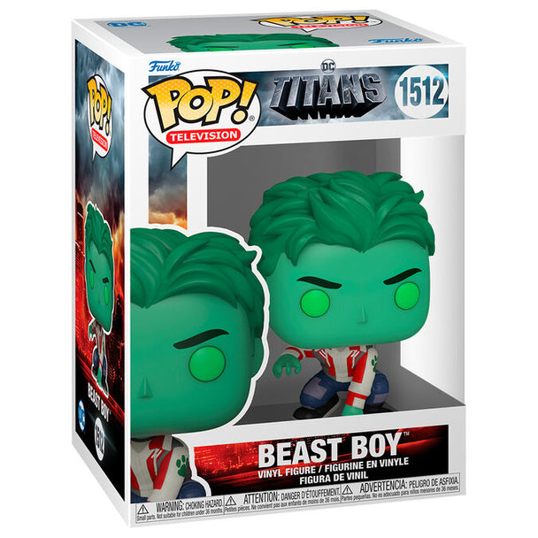 Figurine Funko POP Beast Boy des Titans en vinyle de 9 cm dans sa boîte cadeau colorée
