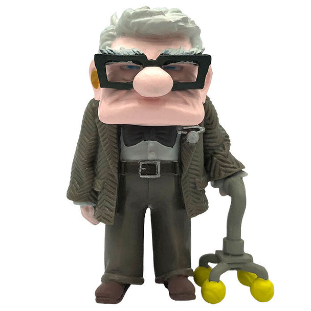 Figurine Carl Fredricksen de Disney Up de 6 cm par BULLYLAND, vue de face avec détails précis.
