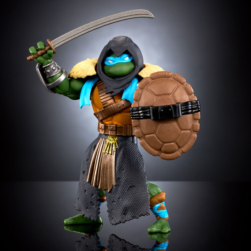 Vue d'ensemble des quatre figurines Masters of the Universe Turtles of Grayskull sur fond blanc