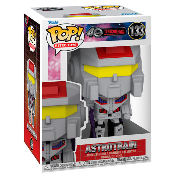 Figurine Funko POP Astrotrain Transformers Generation 1 en vinyle de 9 cm dans sa boîte cadeau collector