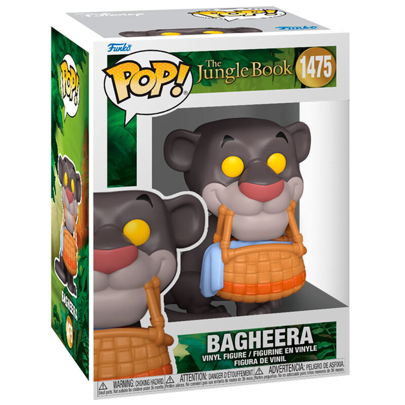 Figurine Funko POP Bagheera de 9 cm en vinyle, issue du film Disney Le Livre de la Jungle, présentée dans sa boîte cadeau.