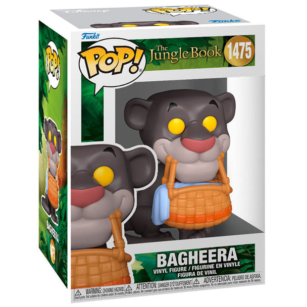 Figurine Funko POP Bagheera de 9 cm en vinyle, issue du film Disney Le Livre de la Jungle, présentée dans sa boîte cadeau.
