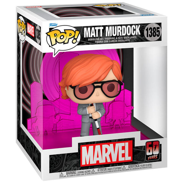 Figurine POP Deluxe de Daredevil Matt Murdock en costume rouge, vue de face avec détails précis et finition soignée