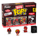 Blister contenant 4 figurines Bitty POP Marvel Deadpool Dinopool dans leur boîte acrylique transparente
