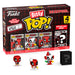 Blister contenant 4 figurines Bitty POP Marvel Deadpool Master dans des boîtiers acryliques rigides avec socles détachables