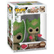Figurine Funko POP Groot en costume de Sorcière Rouge de la collection Marvel We Are Groot, vue de face dans sa boîte cadeau