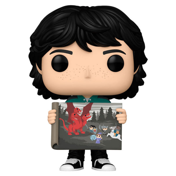 Vue rapprochée de la figurine Funko POP Mike Wheeler avec détails fidèles au personnage de la série Stranger Things.
