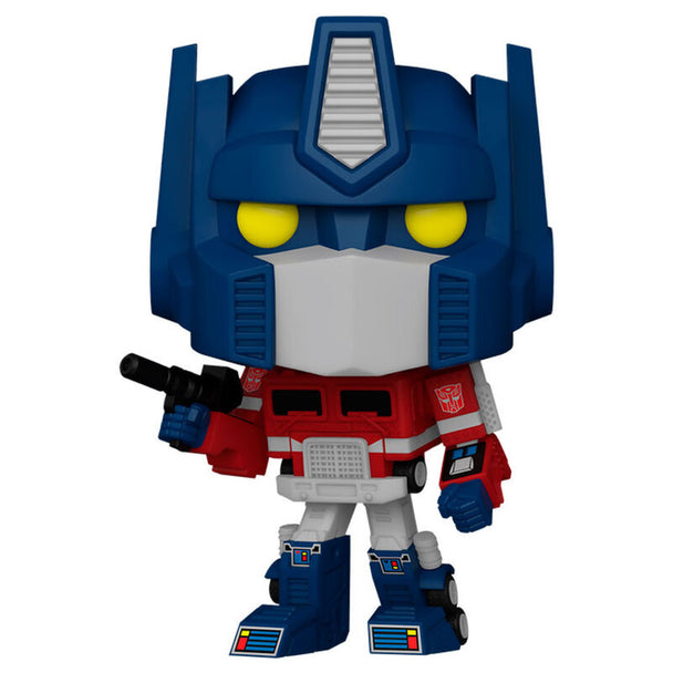 Vue détaillée de la figurine Funko POP Optimus Prime avec ses couleurs vives et son design fidèle au personnage original