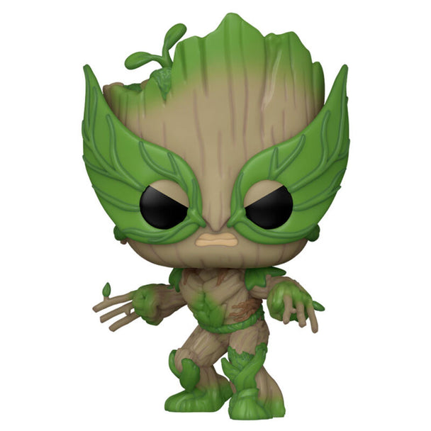 Emballage cadeau de la figurine Funko POP Groot Wolverine, boîte illustrée avec logo Marvel et Funko