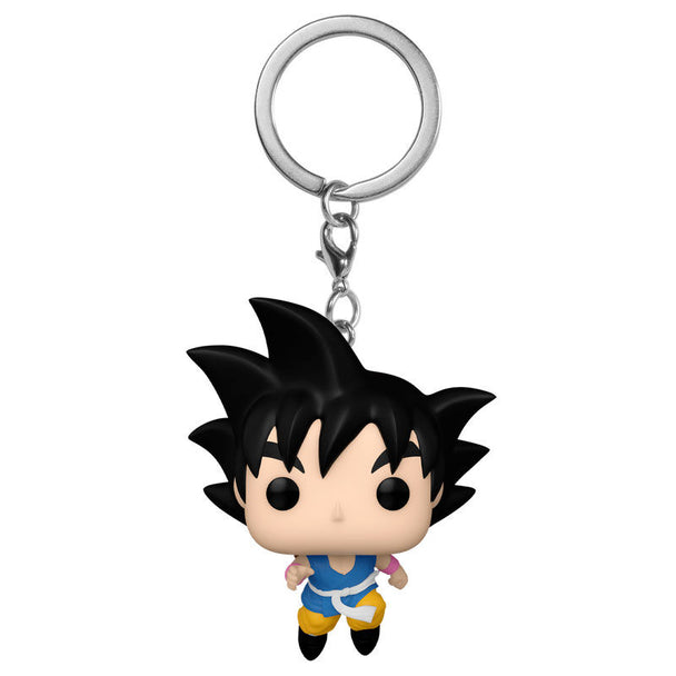 Vue rapprochée du porte-clés Funko Pocket POP Dragon Ball GT Goku montrant les finitions et le design unique