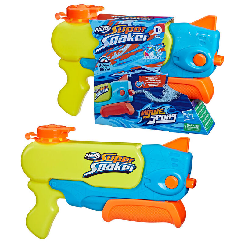 Nerf Wave Spray Super Soaker en action avec jet d'eau montant et descendant