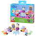 Set Peppa Pig Nursery avec 5 figurines colorées et accessoires éducatifs sur fond blanc