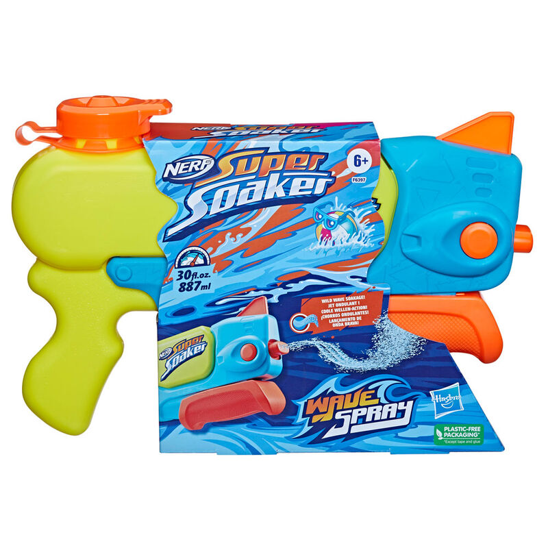Gros plan sur la buse mobile du pistolet à eau Nerf Wave Spray Super Soaker