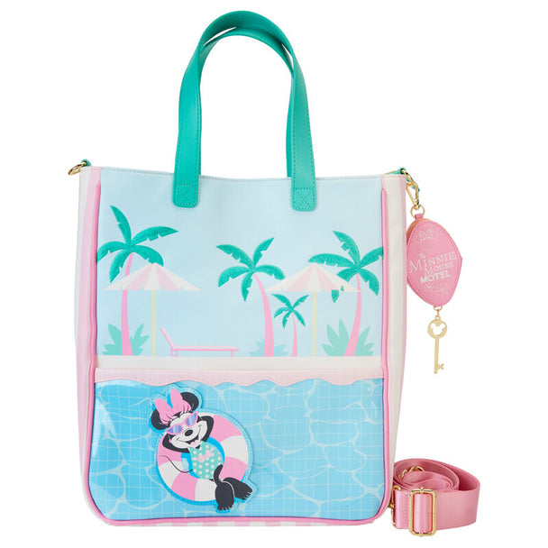 Sac cabas Loungefly Minnie Mouse en cuir vegan avec détails dorés et porte-monnaie assorti