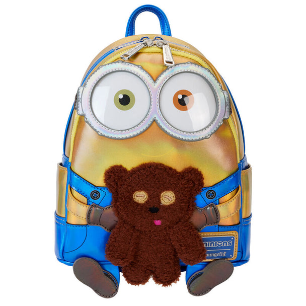 Sac à dos Loungefly Minions Bob 26cm en simili cuir vegan avec détails brodés et appliques colorées
