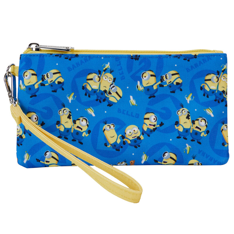 Portefeuille Loungefly en nylon avec fermeture éclair et imprimé Minions Despicable Me vu de face
