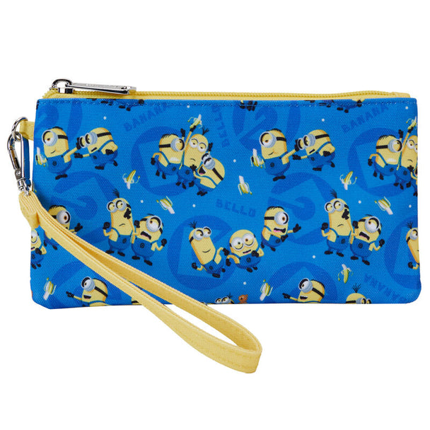 Portefeuille Loungefly en nylon avec fermeture éclair et imprimé Minions Despicable Me vu de face