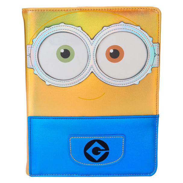 Carnet Loungefly Minions Bob en cuir vegan avec détails appliqués et fermeture métal argenté