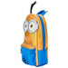 Détail du motif Kevin Minions en relief sur la trousse à crayons LOUNGEFLY avec finition en PVC transparent