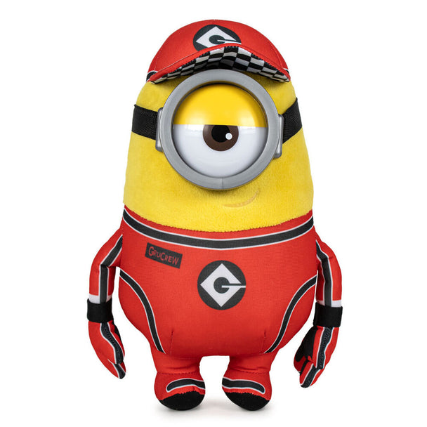 Figurine Stuart Minions de 30 cm issue du film Despicable Me 4, fabriquée par PLAY BY PLAY, présentant un design fidèle et des couleurs vives.