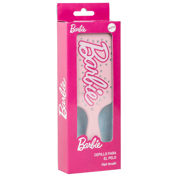 Brosse à cheveux Barbie CERDÁ vue de face avec design coloré et poils souples adaptés aux enfants