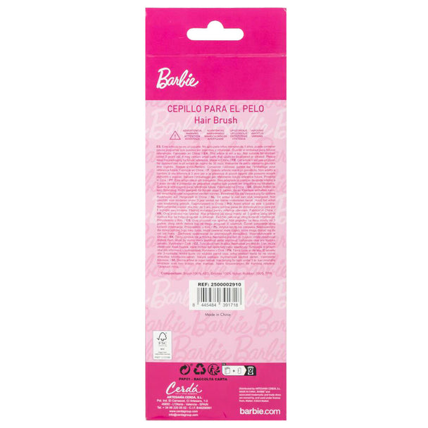Détail des poils doux et flexibles de la brosse Barbie CERDÁ pour un démêlage sans douleur