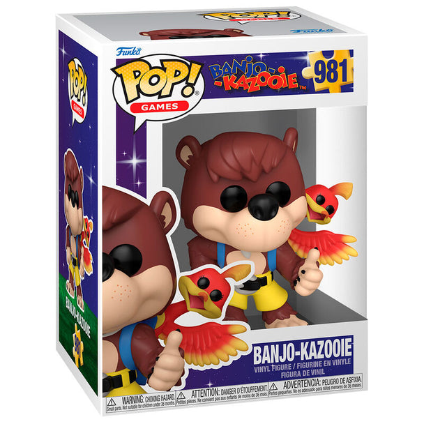 Figurine Funko POP Banjo & Kazooie en vinyle de 9 cm présentée dans sa boîte cadeau originale