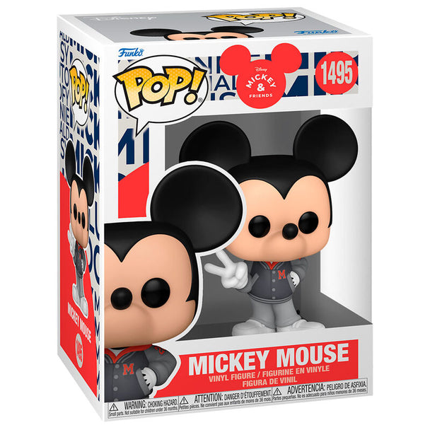 Figurine Funko POP Mickey Mouse Disney 9cm vue de face avec détails colorés et boîte cadeau