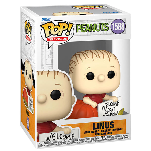 Figurine Funko POP Linus Peanuts en vinyle de 9 cm dans sa boîte cadeau officielle