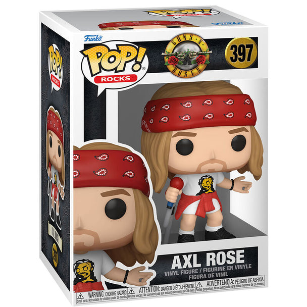 Figurine Funko POP de 9cm représentant AXL Rose du groupe Guns N' Roses avec détails réalistes en vinyle