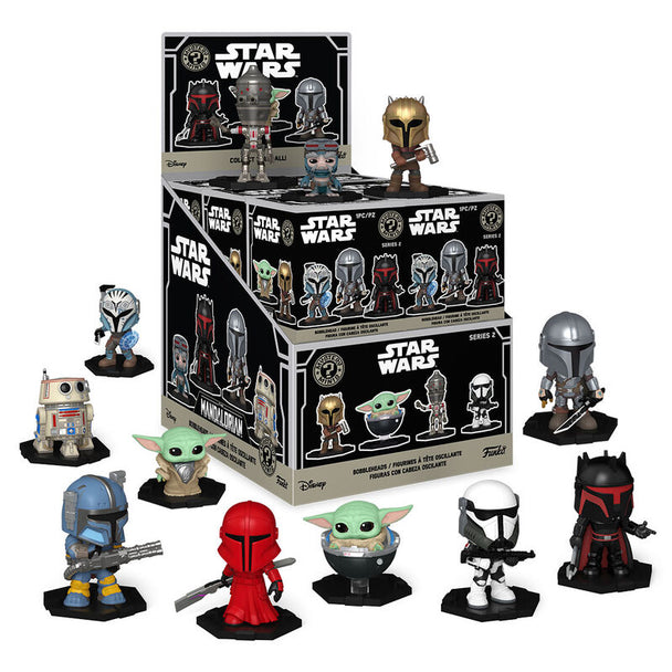 Figurine mystère Funko Pop Star Wars The Mandalorian vue de face avec détails colorés et casque emblématique