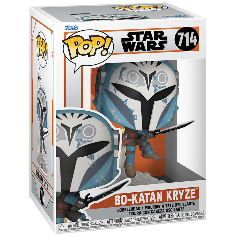 Figurine Funko POP Bo-Katan Kryze de 9 cm en vinyle, issue de Star Wars The Mandalorian, présentée dans sa boîte cadeau.