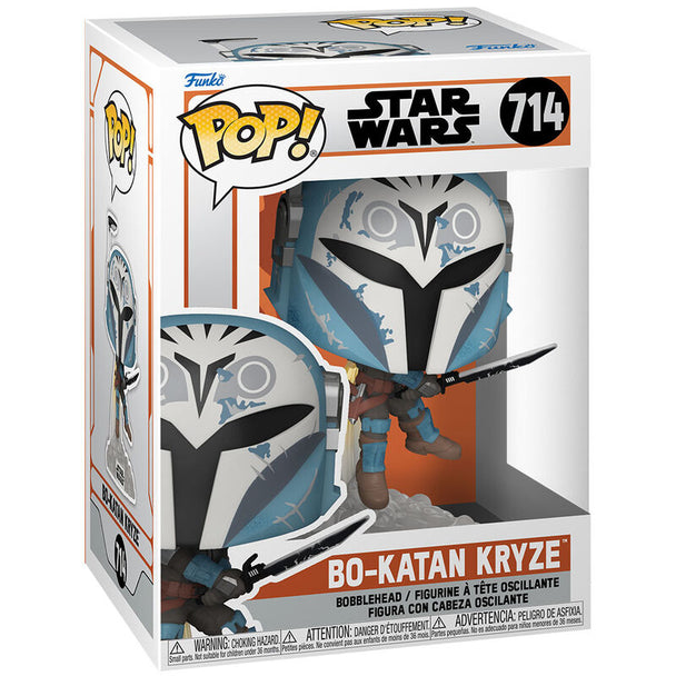 Figurine Funko POP Bo-Katan Kryze de 9 cm en vinyle, issue de Star Wars The Mandalorian, présentée dans sa boîte cadeau.