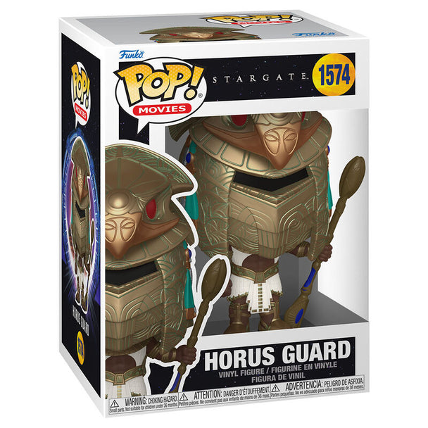 Figurine Funko POP Horus Guard Stargate en vinyle de 9 cm vue de face dans sa boîte cadeau