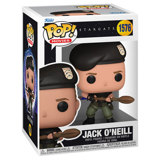 Figurine Funko POP de Jack O'Neill de Stargate en vinyl, hauteur 9 cm, présentée dans sa boîte cadeau originale.