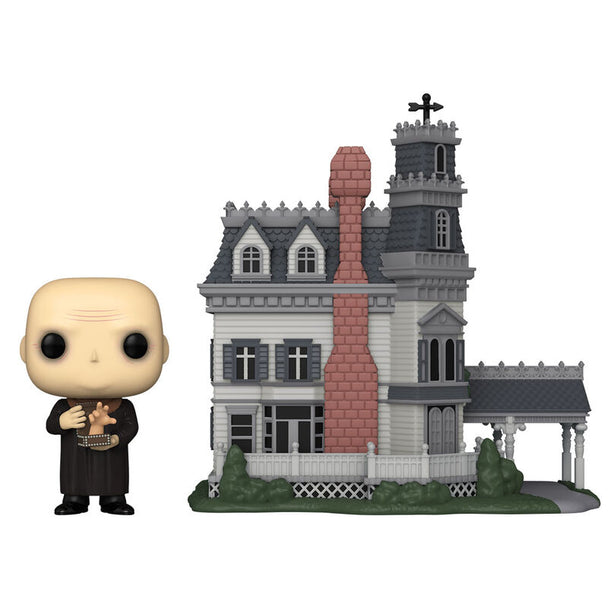 Manoir Addams Family en version figurine POP FUNKO Town, avec détails architecturaux fidèles à la série originale