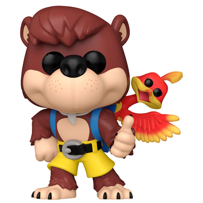 Vue rapprochée de la figurine Funko POP Banjo & Kazooie montrant les détails colorés et le design soigné