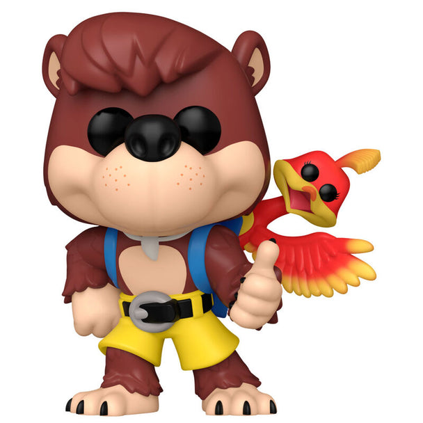 Vue rapprochée de la figurine Funko POP Banjo & Kazooie montrant les détails colorés et le design soigné